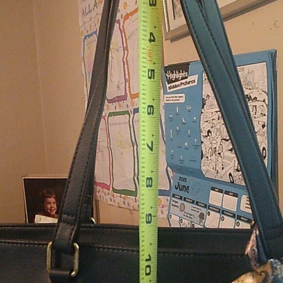 🎁 MAX STUDIO VEGAN FAUX LEATHER NAVY BLUE LARGE TOTE - Picture 10 of 10